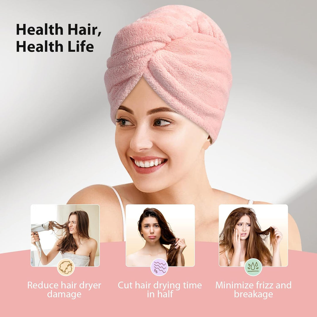 Haarhandtuch-Set | 3er Pack Mikrofaser Absorbierend Anti-Frizz Nachhaltig-Luzern Mode