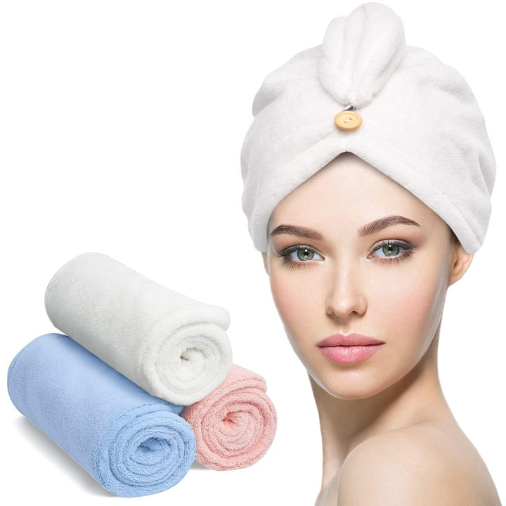 Haarhandtuch-Set | 3er Pack Mikrofaser Absorbierend Anti-Frizz Nachhaltig-Set 3-Luzern Mode