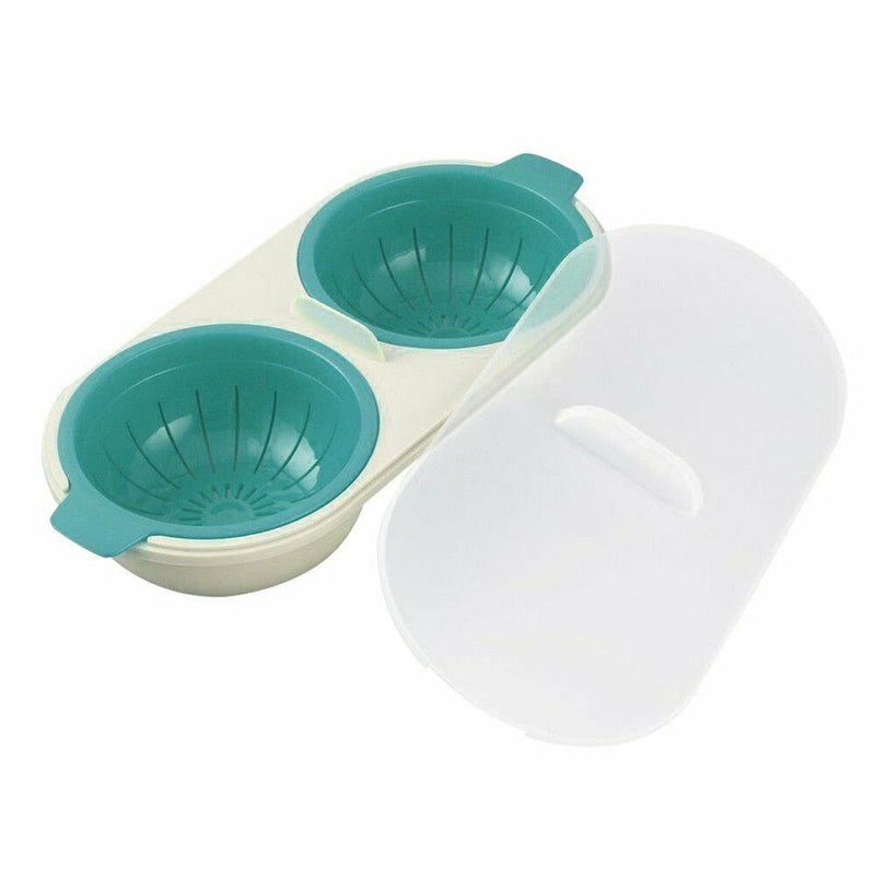Eierpochier-Set | Mikrowelle | Langlebig | Praktisch | Schnell | Einfach | Sicher-Blau-Luzern Mode