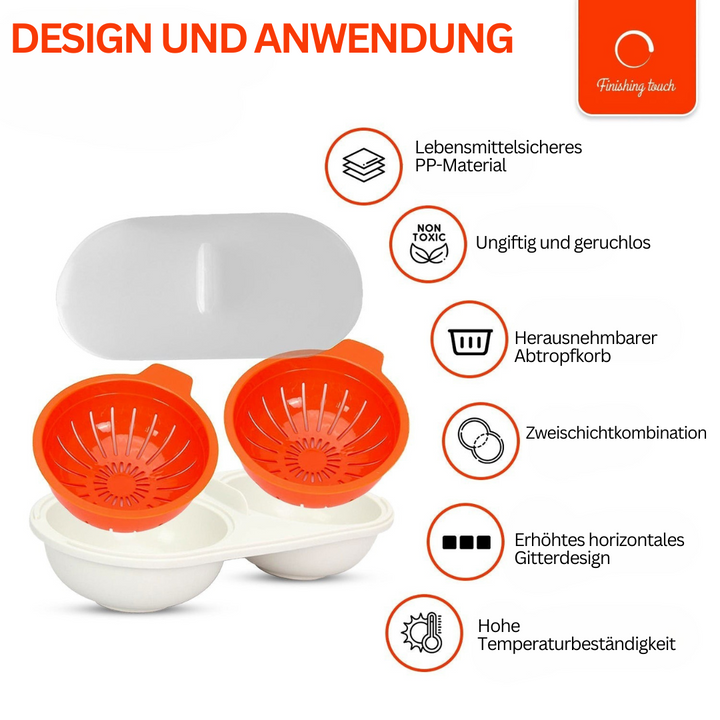 Eierpochier-Set | Mikrowelle | Langlebig | Praktisch | Schnell | Einfach | Sicher-Luzern Mode