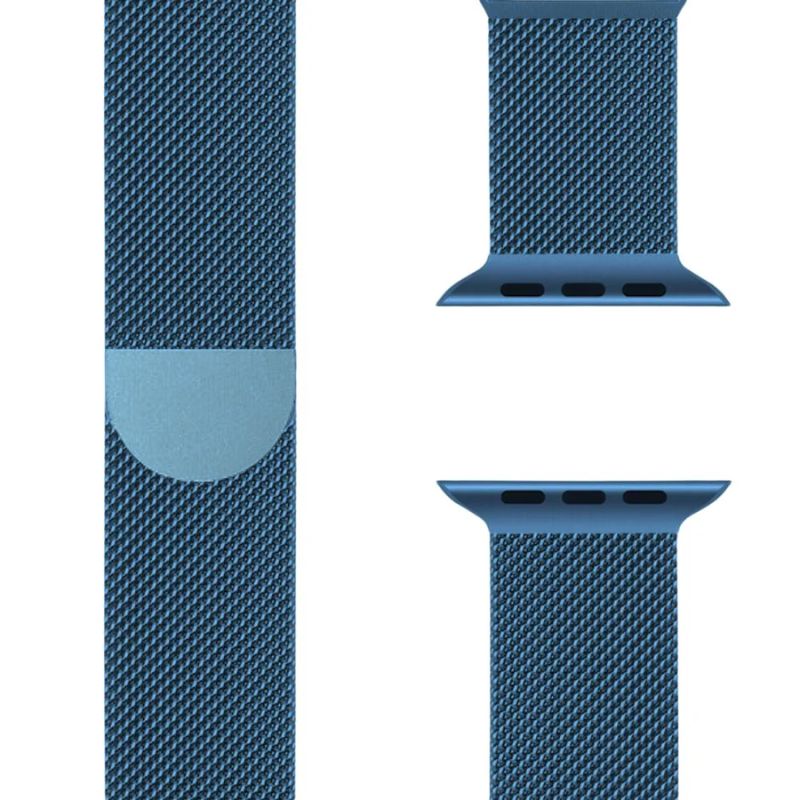 Apple Watch Armband | Edelstahl | Einstellbar | Universell-38mm | 40mm | 41mm | 42mm-Blau-Luzern Mode