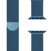 Apple Watch Armband | Edelstahl | Einstellbar | Universell-38mm | 40mm | 41mm | 42mm-Blau-Luzern Mode