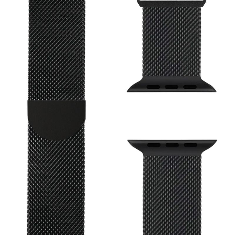 Apple Watch Armband | Edelstahl | Einstellbar | Universell-38mm | 40mm | 41mm | 42mm-Schwarz-Luzern Mode