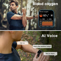 Herren Smartwatch | Fitness-Tracker | Militärstil | Wasserdicht | Telefonieren | Robust-Luzern Mode