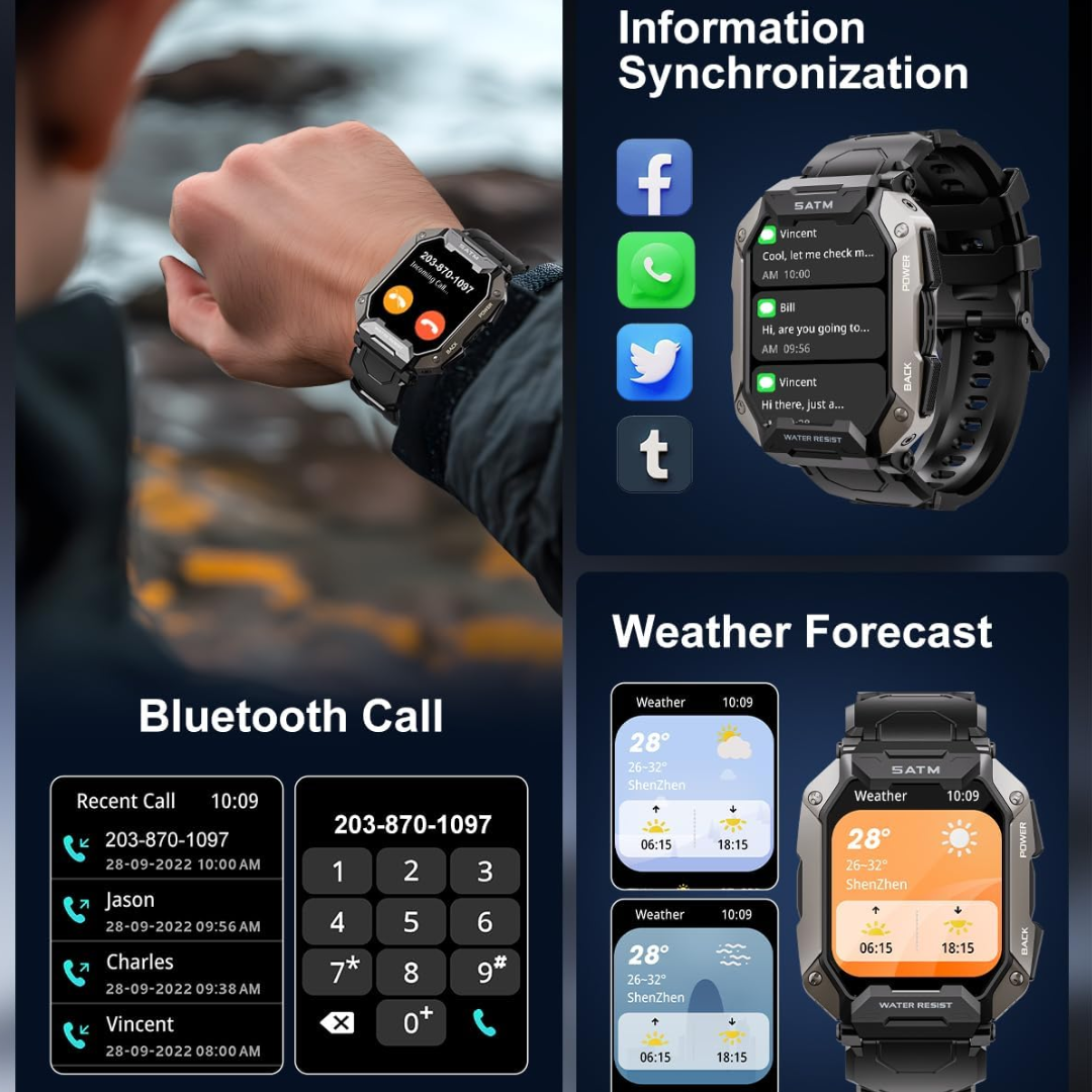 Herren Smartwatch mit Sportmodi und Fitness-Tracking-Luzern Mode