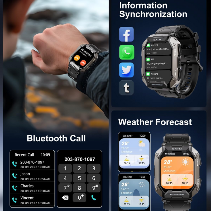Herren Smartwatch mit Sportmodi und Fitness-Tracking-Luzern Mode