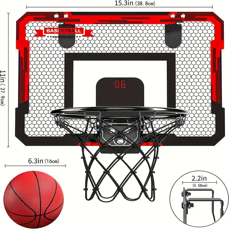 Mini-Basketballset | Indoor-Spielzeug Digitales Scoreboard Interaktiv-Luzern Mode