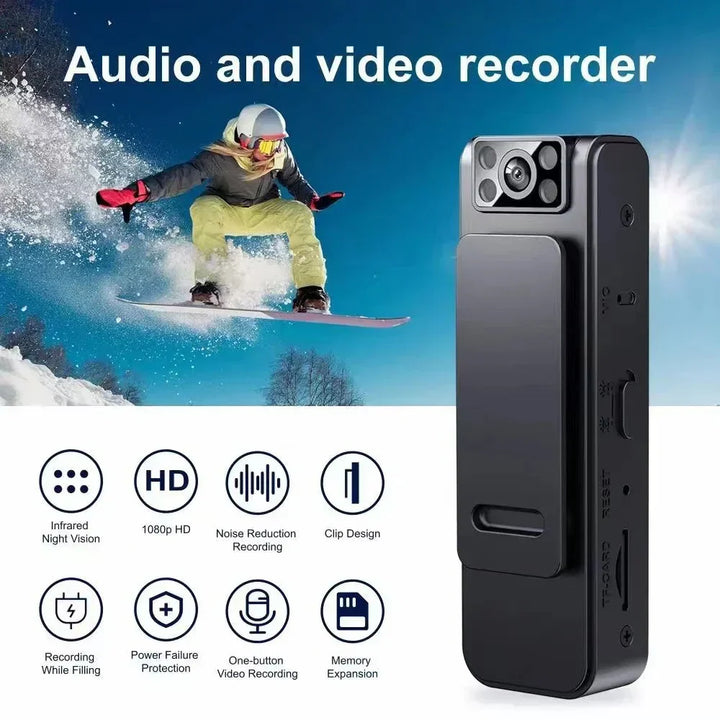 HD Bodycam | Full HD | Speicherkarte | kompakt | leicht | schwarz | 12 MP-Luzern Mode