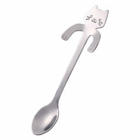 Katzen Teelöffel | Edelstahl | Kompakt | Langlebig | Vielseitig-Silber-Luzern Mode