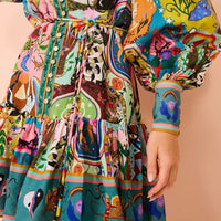 Bohème Damenkleid mit Muster - Elegantes Freizeitkleid-Luzern Mode
