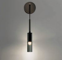 Wandleuchte | Minimalistisch | Rauchglas | Kupfer | Glas | Metall | LED-Luzern Mode