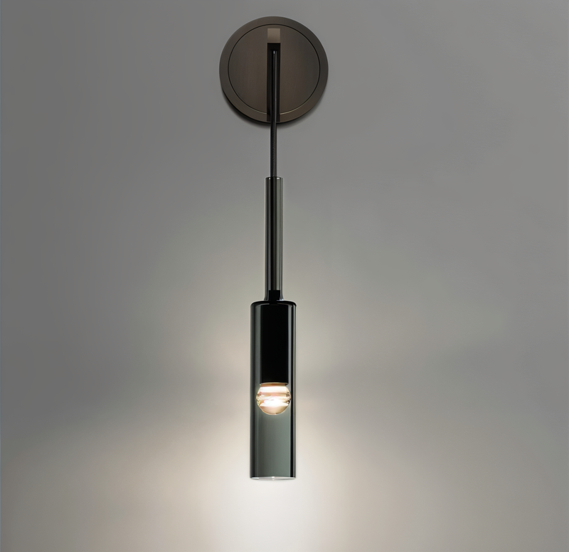 Wandleuchte | Minimalistisch | Rauchglas | Kupfer | Glas | Metall | LED-Luzern Mode