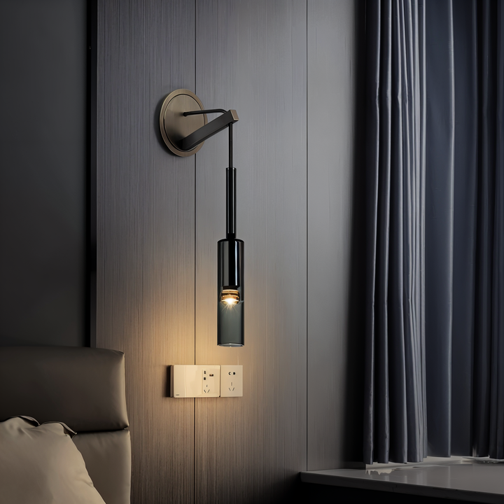 Wandleuchte | Minimalistisch | Rauchglas | Kupfer | Glas | Metall | LED-Luzern Mode