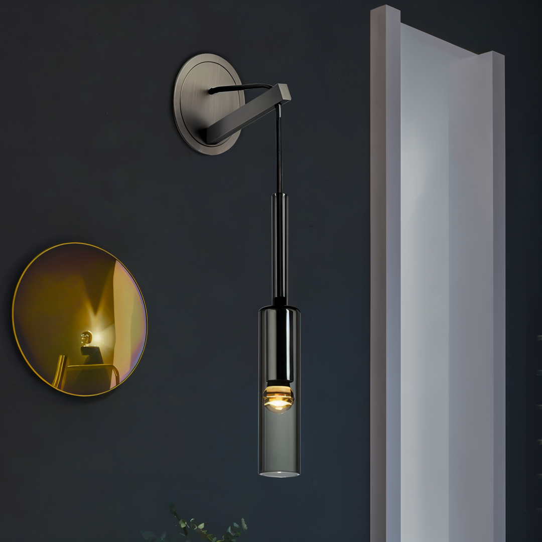 Wandleuchte | Minimalistisch | Rauchglas | Kupfer | Glas | Metall | LED-Luzern Mode
