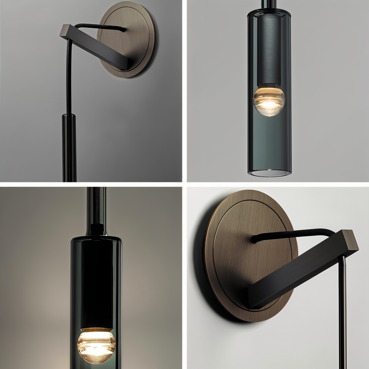 Wandleuchte | Minimalistisch | Rauchglas | Kupfer | Glas | Metall | LED-Luzern Mode