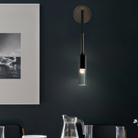 Wandleuchte | Minimalistisch | Rauchglas | Kupfer | Glas | Metall | LED-Luzern Mode