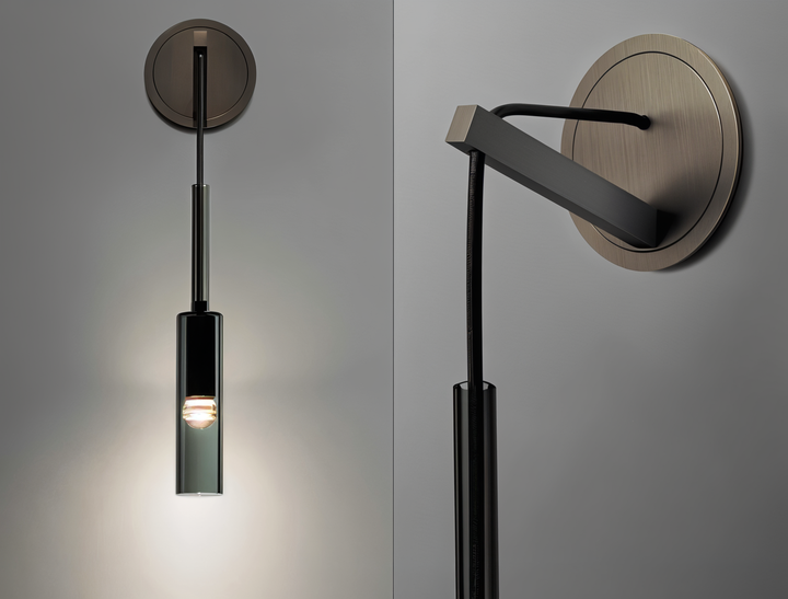 Wandleuchte | Minimalistisch | Rauchglas | Kupfer | Glas | Metall | LED-Luzern Mode