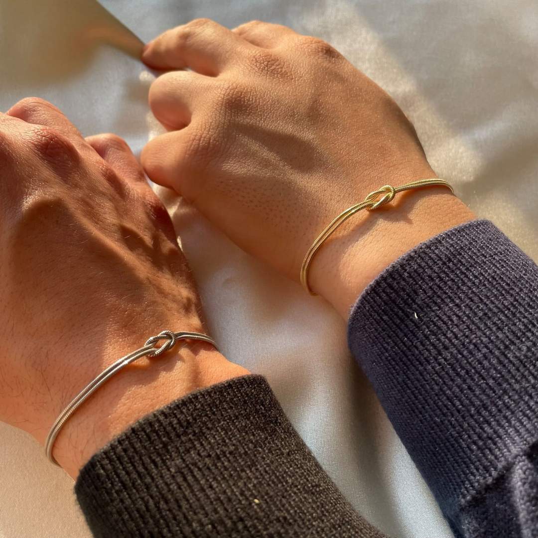 Armband mit Knoten Design | Minimalistisch | Verstellbar | Silber-Luzern Mode
