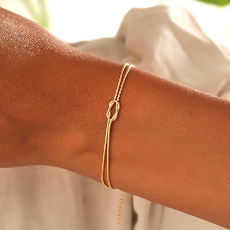 Armband mit Knoten Design | Minimalistisch | Verstellbar | Silber-Luzern Mode