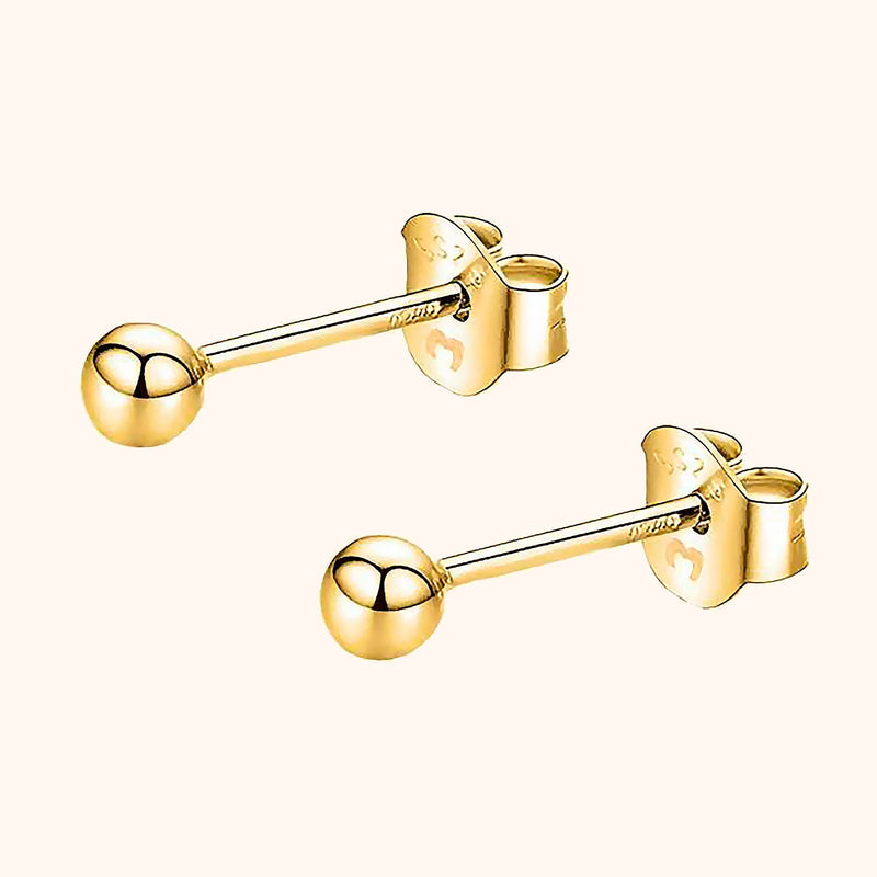Ohrstecker | Schmuck Ohrringe Silber Langlebig Gold Kompakt Stilvoll-2 mm-18K vergoldet-Luzern Mode