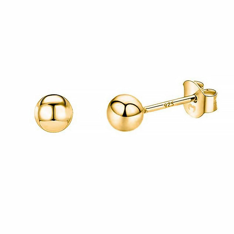Ohrstecker | Schmuck Ohrringe Silber Langlebig Gold Kompakt Stilvoll-3 mm-18K vergoldet-Luzern Mode