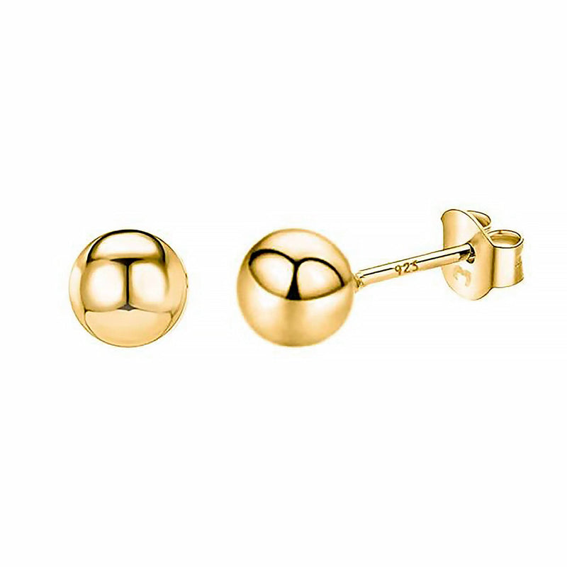 Ohrstecker | Schmuck Ohrringe Silber Langlebig Gold Kompakt Stilvoll-4 mm-18K vergoldet-Luzern Mode