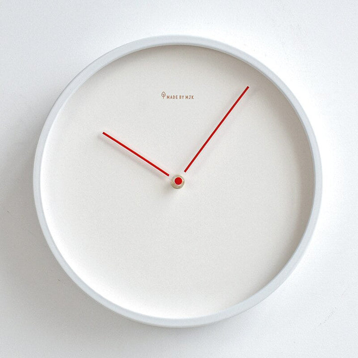 Wanduhr | Rund | Minimalistisch | Skandinavisches Design | Kunststoff-Rot-25cm-Luzern Mode