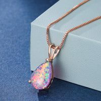 Halskette für Damen | Opal | Roségold | Silber | Edelstein-Violetter Opal-Roségold-Luzern Mode