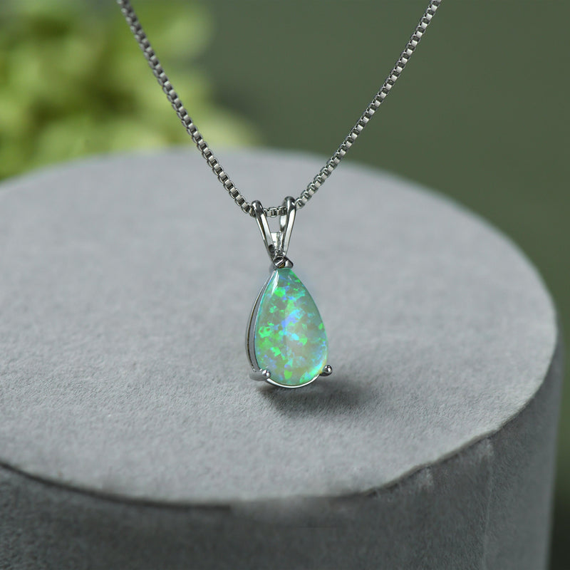 Halskette für Damen | Opal | Roségold | Silber | Edelstein-Luzern Mode