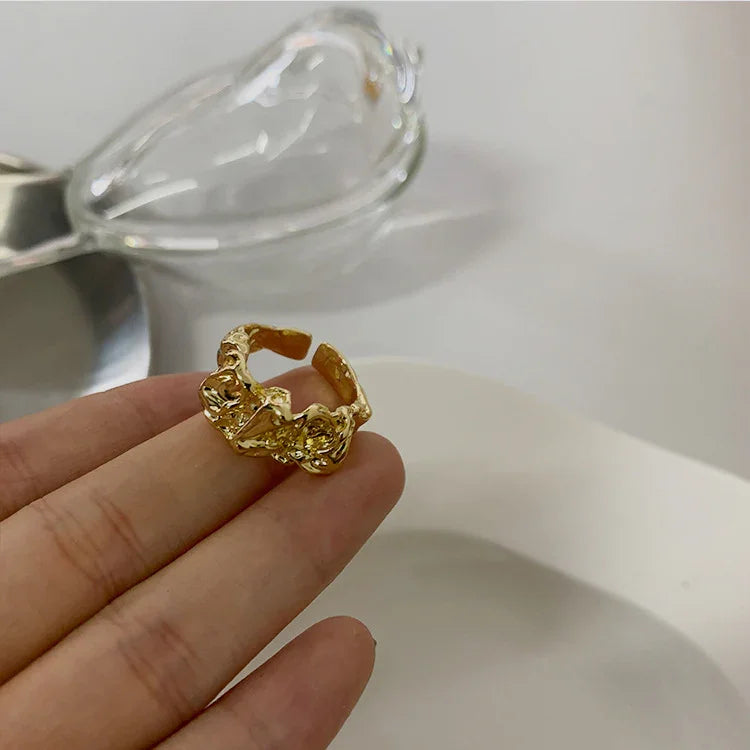 Lava-Design-Ring | Silber Langlebig Gold Stilvoll Einzigartig Auffällig-Gold-Luzern Mode