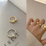 Damenring | Verstellbar Tropfenform Silber Gold 14K Stilvoll Einzigartig-Gold-Luzern Mode