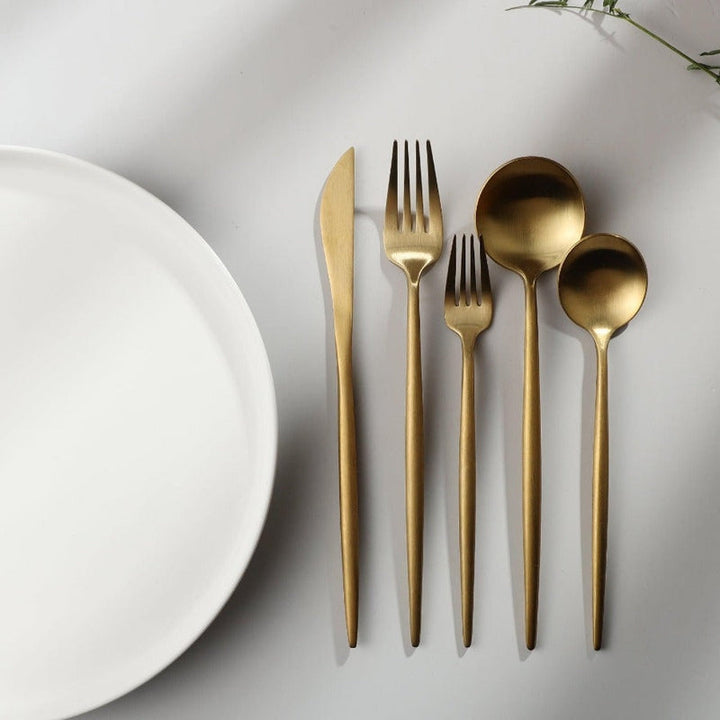 Besteckset | Minimalistisch Stilvoll Matt Langlebig Spülmaschinenfest-Luzern Mode