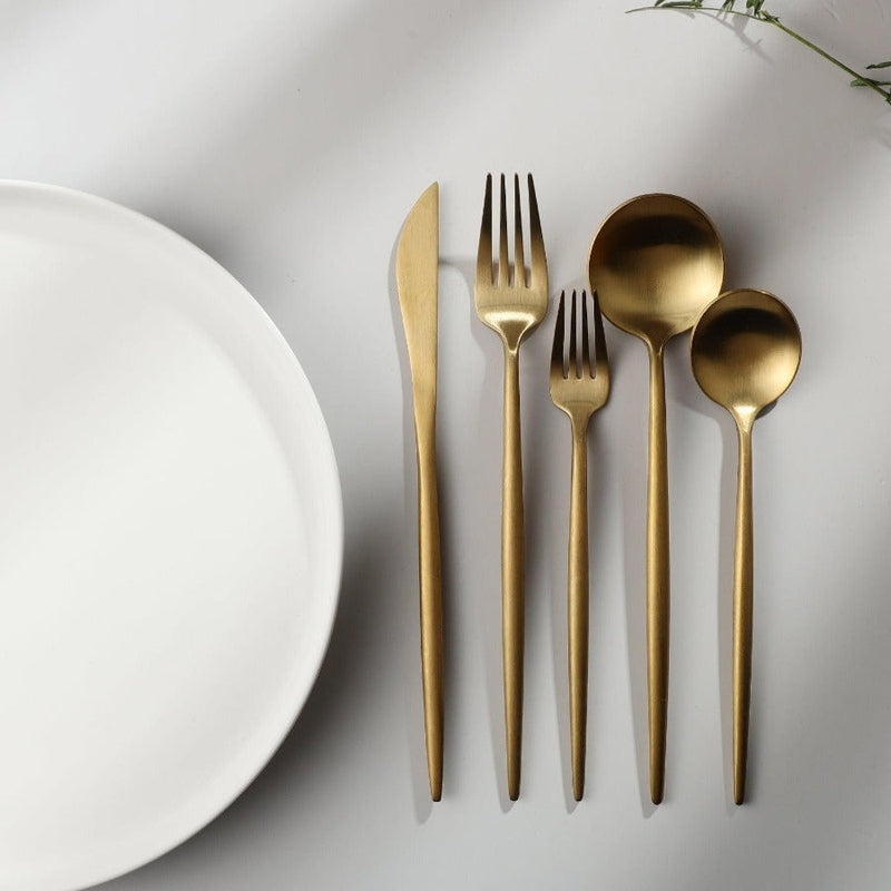 Besteckset | Minimalistisch Stilvoll Matt Langlebig Spülmaschinenfest-Luzern Mode