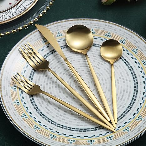 Besteckset | Minimalistisch Stilvoll Matt Langlebig Spülmaschinenfest-Luzern Mode
