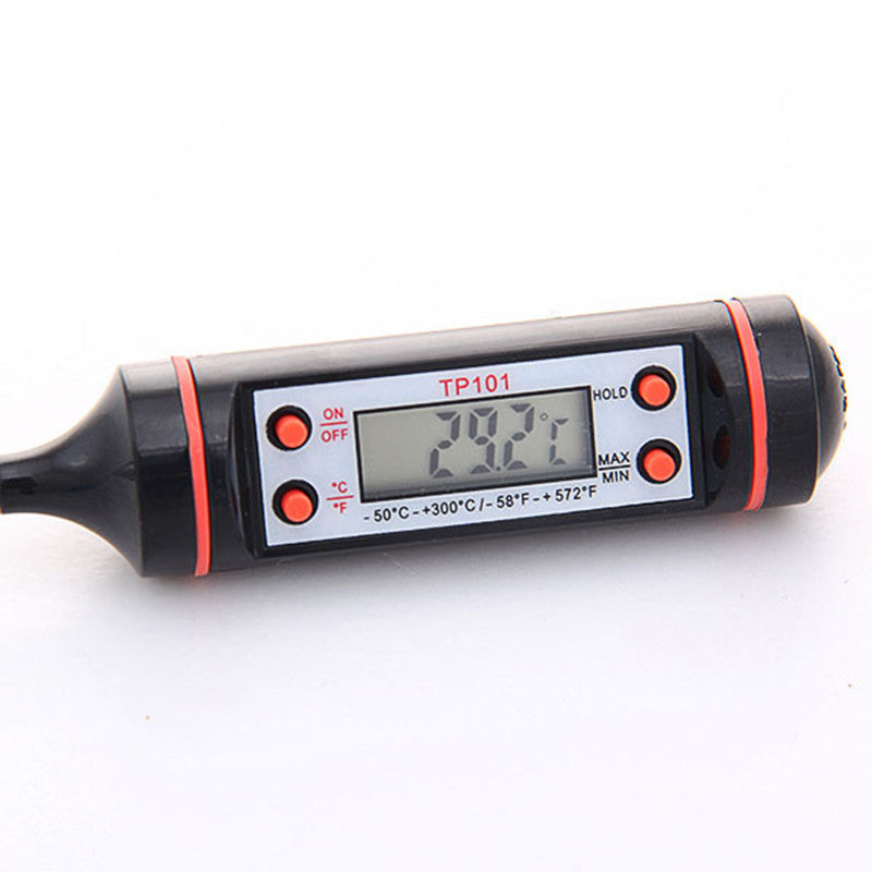 Lebensmittelthermometer | Digital | Universal | Celsius & Fahrenheit | Edelstahl-Schwarz-Luzern Mode