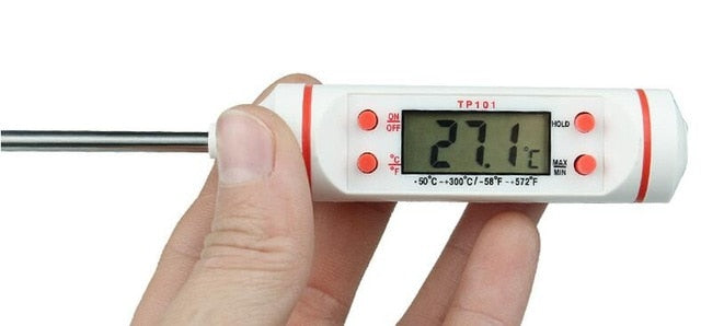 Lebensmittelthermometer | Digital | Universal | Celsius & Fahrenheit | Edelstahl-Weiß-Luzern Mode