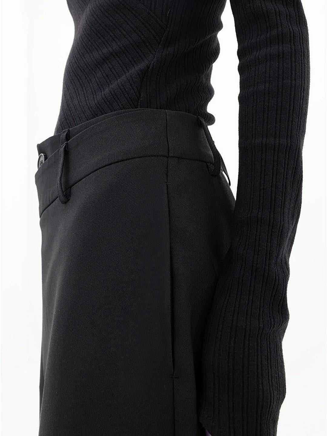 Damen Weite Hose mit Asymmetrischem Design und Bundfalten-Luzern Mode