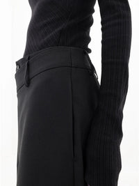 Damen Weite Hose mit Asymmetrischem Design und Bundfalten-Luzern Mode