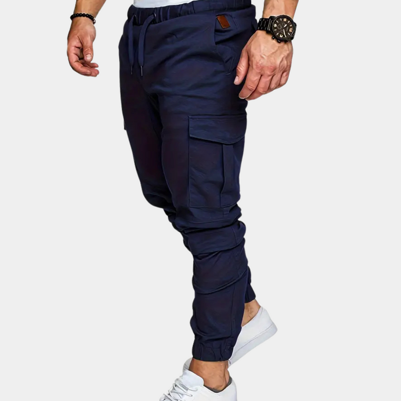 Herren Wintermantel mit Gürtel - Eleganter Wollmantel-Blau-XS-Luzern Mode