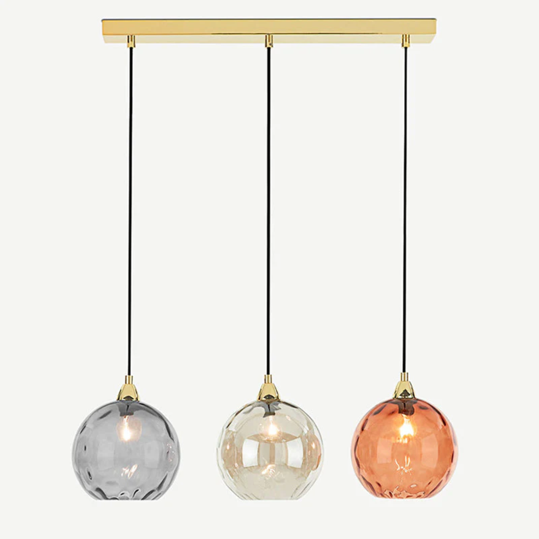 Cluster Pendelleuchte | 3 Lampen Modern Stilvoll Langlebig Vielseitig LED-Grau-Lang-Luzern Mode