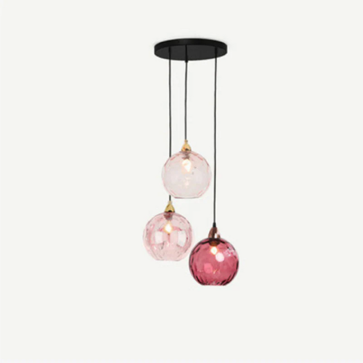 Cluster Pendelleuchte | 3 Lampen Modern Stilvoll Langlebig Vielseitig LED-Rosa-Runden-Luzern Mode