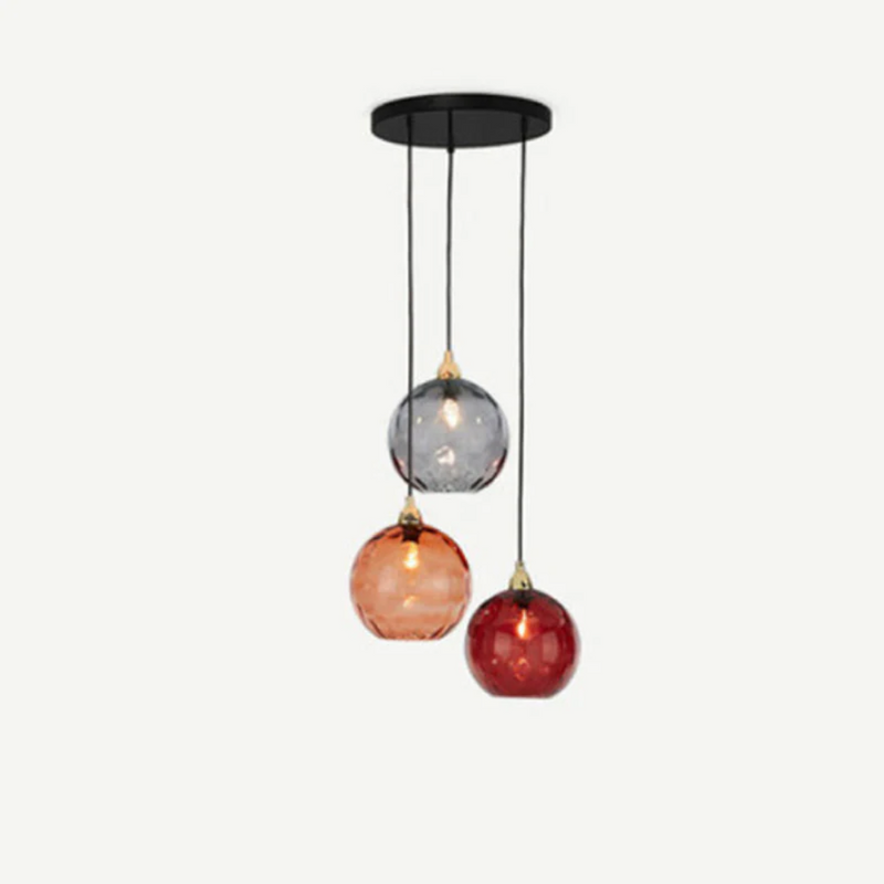 Cluster Pendelleuchte | 3 Lampen Modern Stilvoll Langlebig Vielseitig LED-Rot-Runden-Luzern Mode
