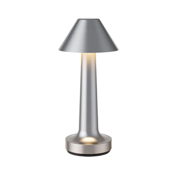 Tischlampe | Dimmbar Stilvoll Vielseitig Langlebig LED Wiederaufladbar-Silber-Kegel-Luzern Mode