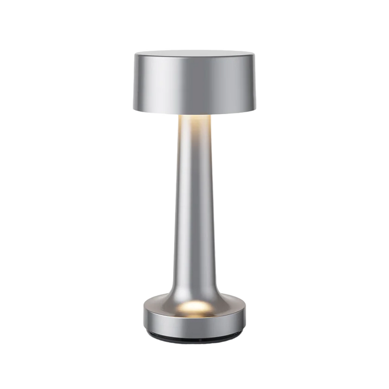 Tischlampe | Dimmbar Stilvoll Vielseitig Langlebig LED Wiederaufladbar-Silber-Zylinder-Luzern Mode