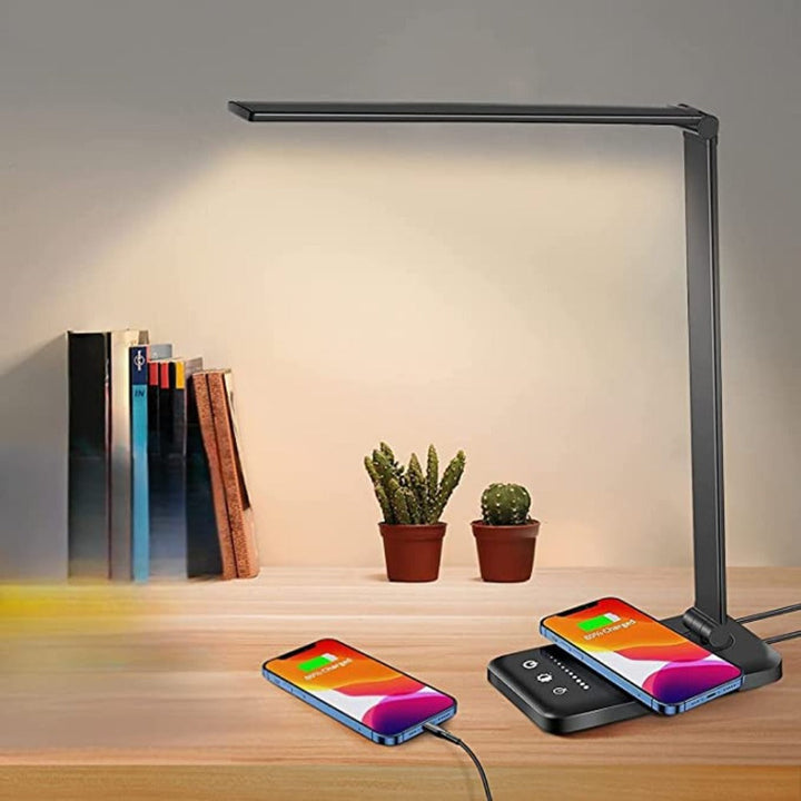 Schreibtischlampe | Modern Einstellbar Langlebig LED Kompakt Stilvoll USB-Dunkelschwarz-Luzern Mode