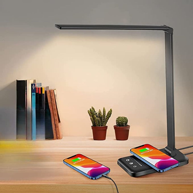 Schreibtischlampe | Modern Einstellbar Langlebig LED Kompakt Stilvoll USB-Dunkelschwarz-Luzern Mode