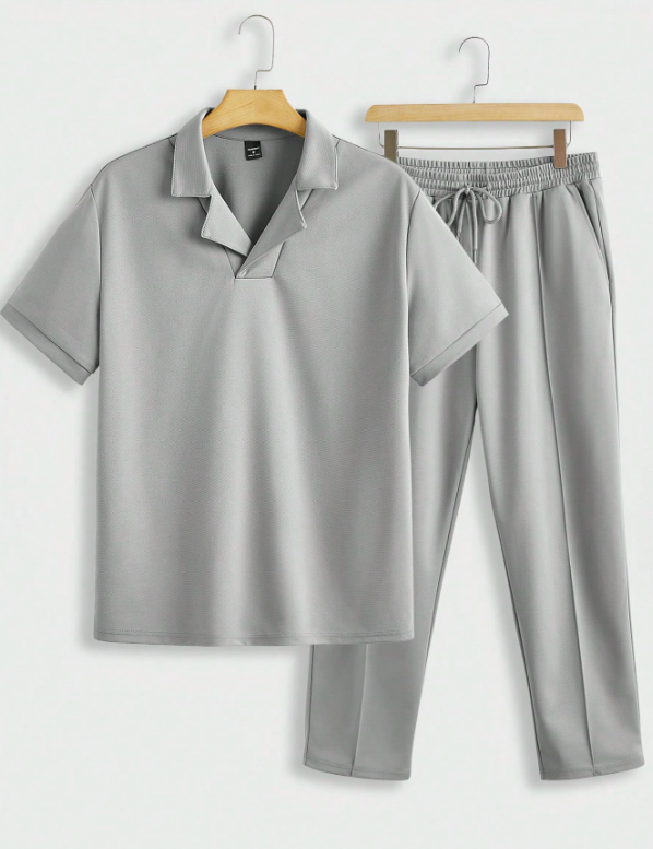 Moderne graue Herren Sommer-Outfit – Nico