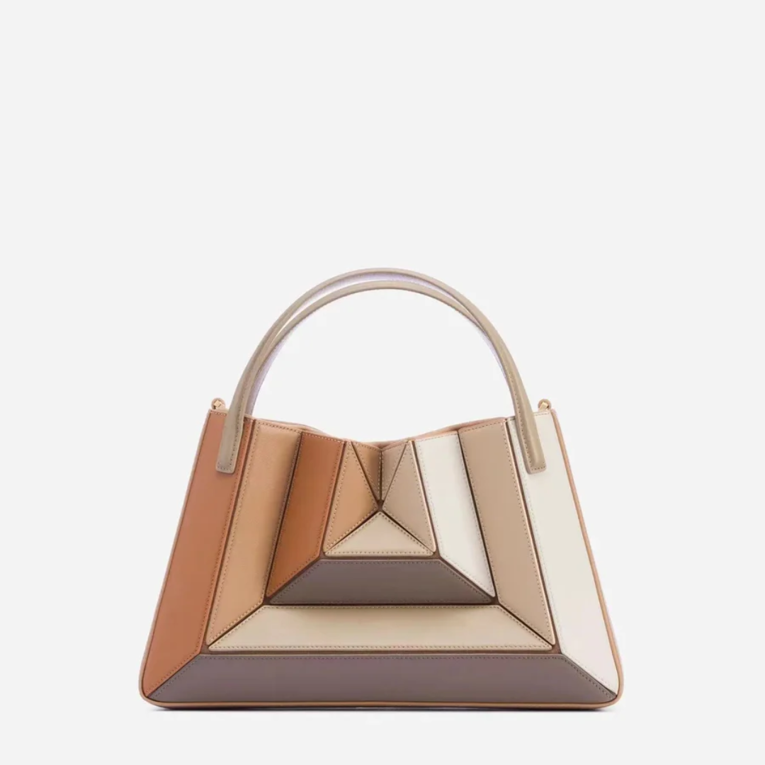 Geometrische Damenhandtasche mit modernem Design kaufen-Braun-Luzern Mode