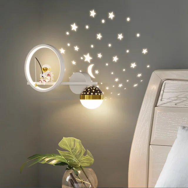 Kinder-Wandleuchte | Modern Beruhigend Atmosphärisch Stilvoll Langlebig LED-Weiß rechts-Drei Farben-Luzern Mode