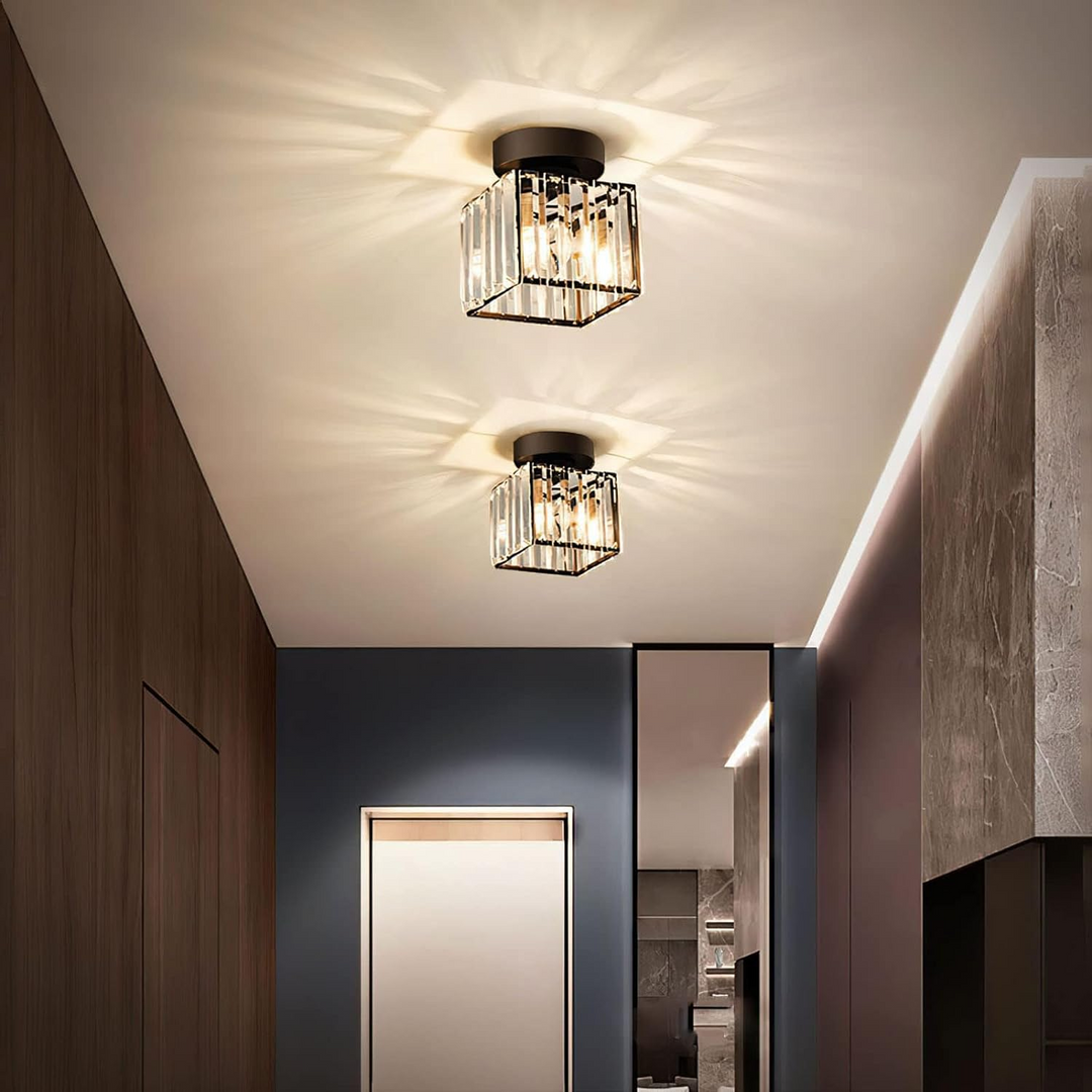 Deckenleuchte | Kristall Modern Quadratisch Rund Stilvoll Elegant Langlebig-Luzern Mode